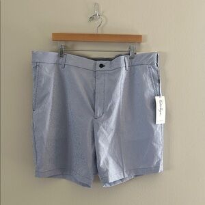 Men's Walter Hagen Clubhouse White and Light Blue Striped Golf Shorts